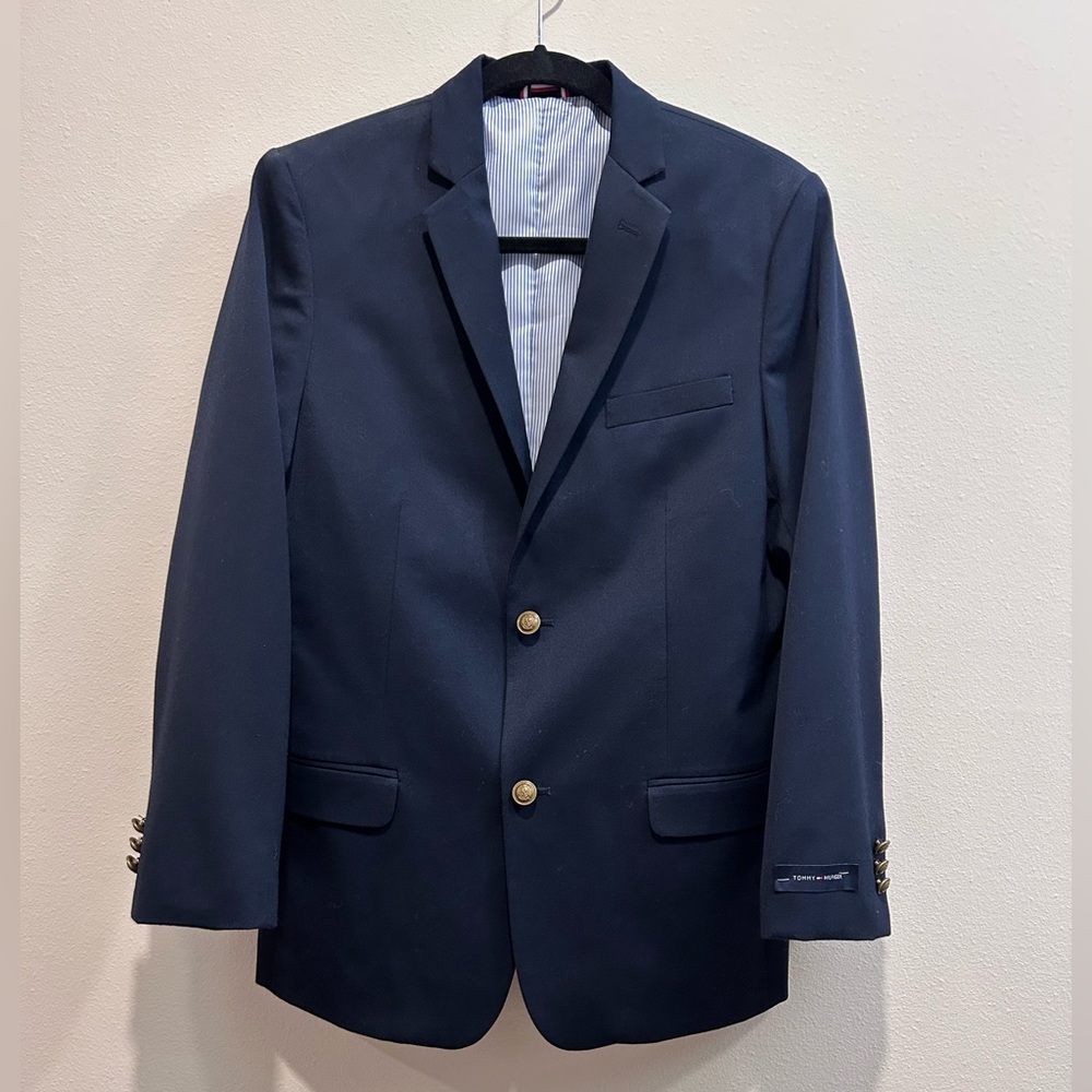 Tommy Hilfiger Boys Young Man Navy Suit, size 16 18 Jacket and Pants - Picture 2 of 10